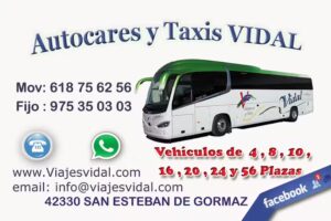 Autocares y Taxis en Soria ViajesVidal.Com
