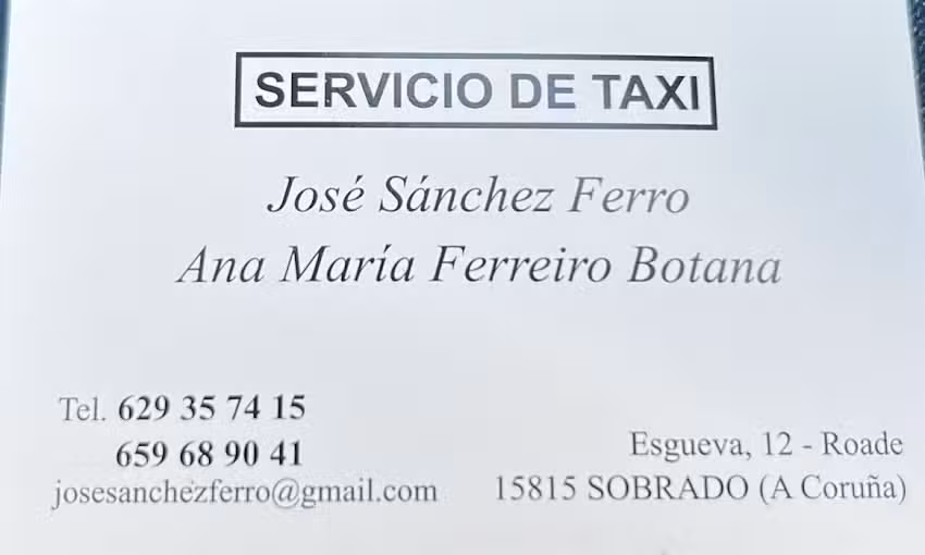 Taxi Jos&eacute; S&aacute;nchez Ferro & Ana Ferreiro Botana
