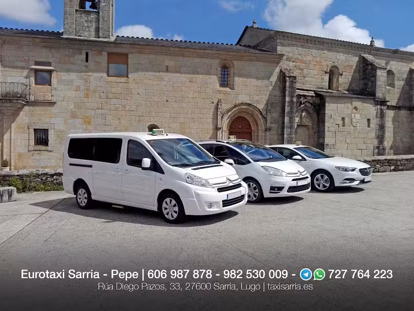 Taxi Sarria Pepe | 5, 7 y 9 plazas | Servicio 24 horas | Peregrinos | Transporte de 6 bicicletas